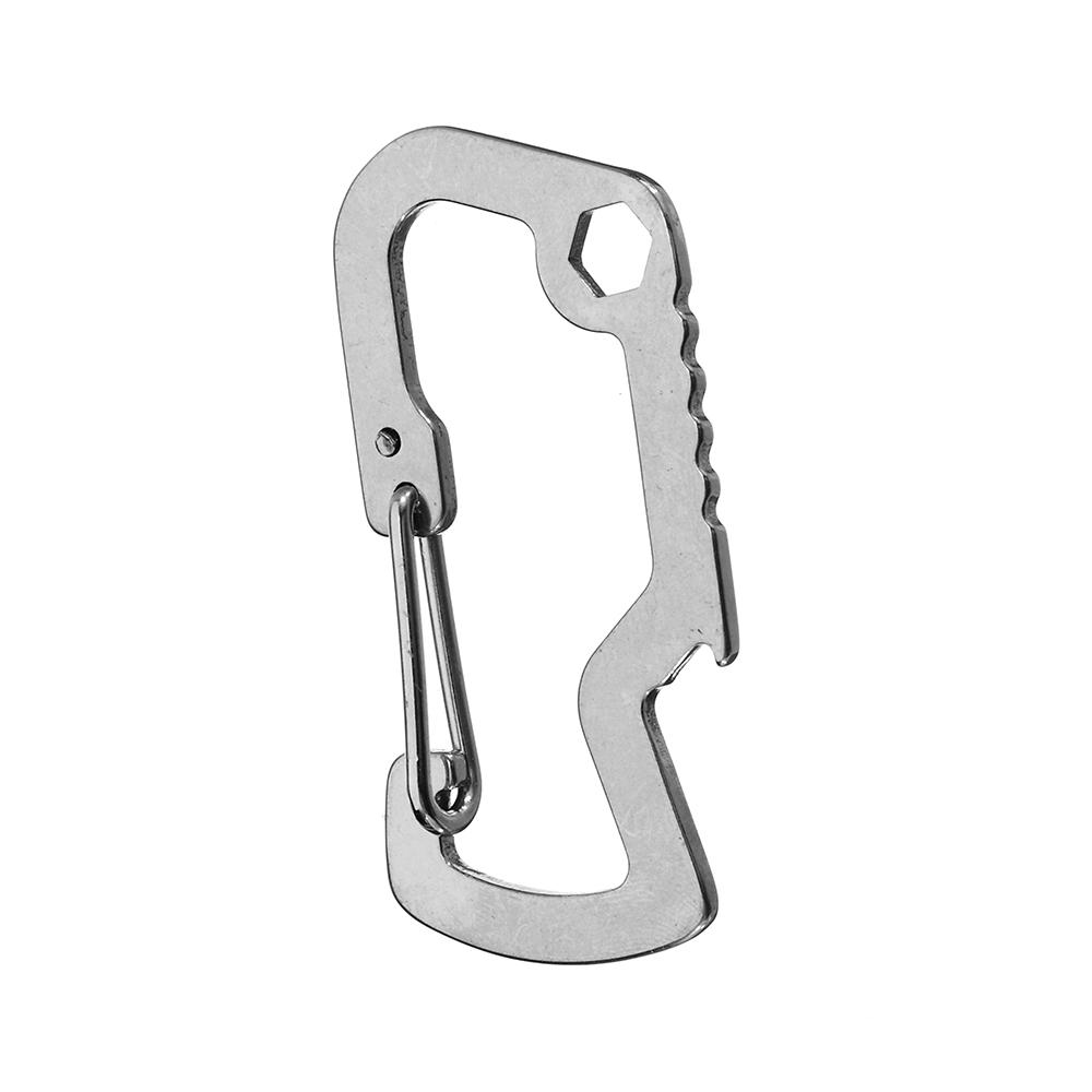 mini gehoornde haai d-vorm flesopener slot snel hangend roestvrij staal multifunctioneel edc-gereedschap