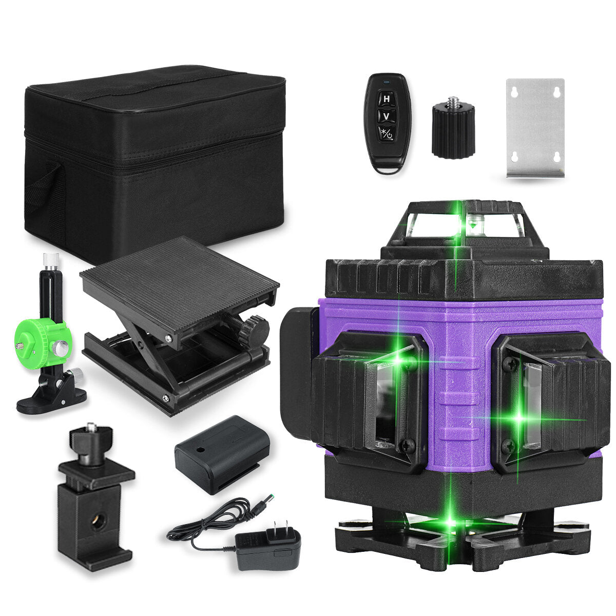 8/12/16 lijnen 4d 360 graden horizontale verticale cross groen licht laser niveau zelfnivellerende maatregel super krachtige laserstraal