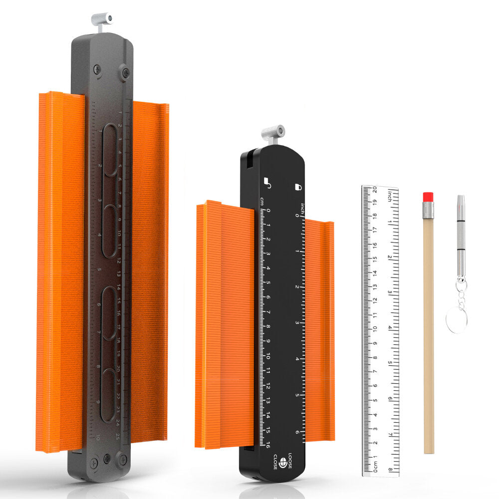 6/10 inch verbreden contour gauge duplicator profiel tool met slot legering rand vormgeven hout maatregel liniaal laminaat tegels gauge