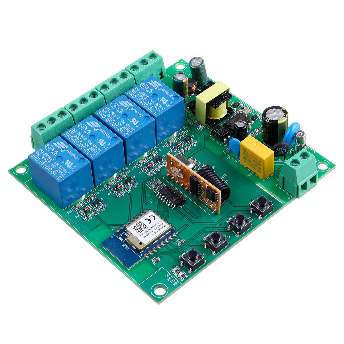 tuya 4-weg wifi bluetooth-afstandsbedieningsrelaismodule ac220v 433mhz voeding mobiele app-bediening smart switch