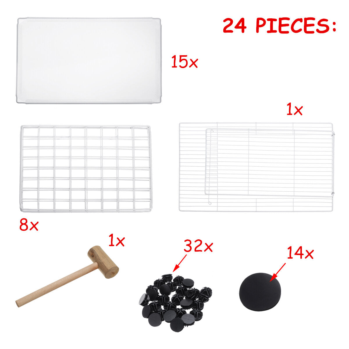 dhz grote kat villa thuis huisdier bed huisdier kooi witte draad hek hondenkennel anti-skip kat hek plastic thuis houten hammer