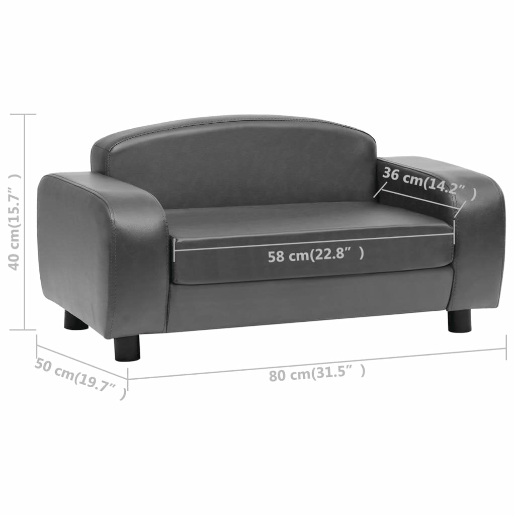 hondenbank grijs 31.5 x19.7 x15.7 kunstleer