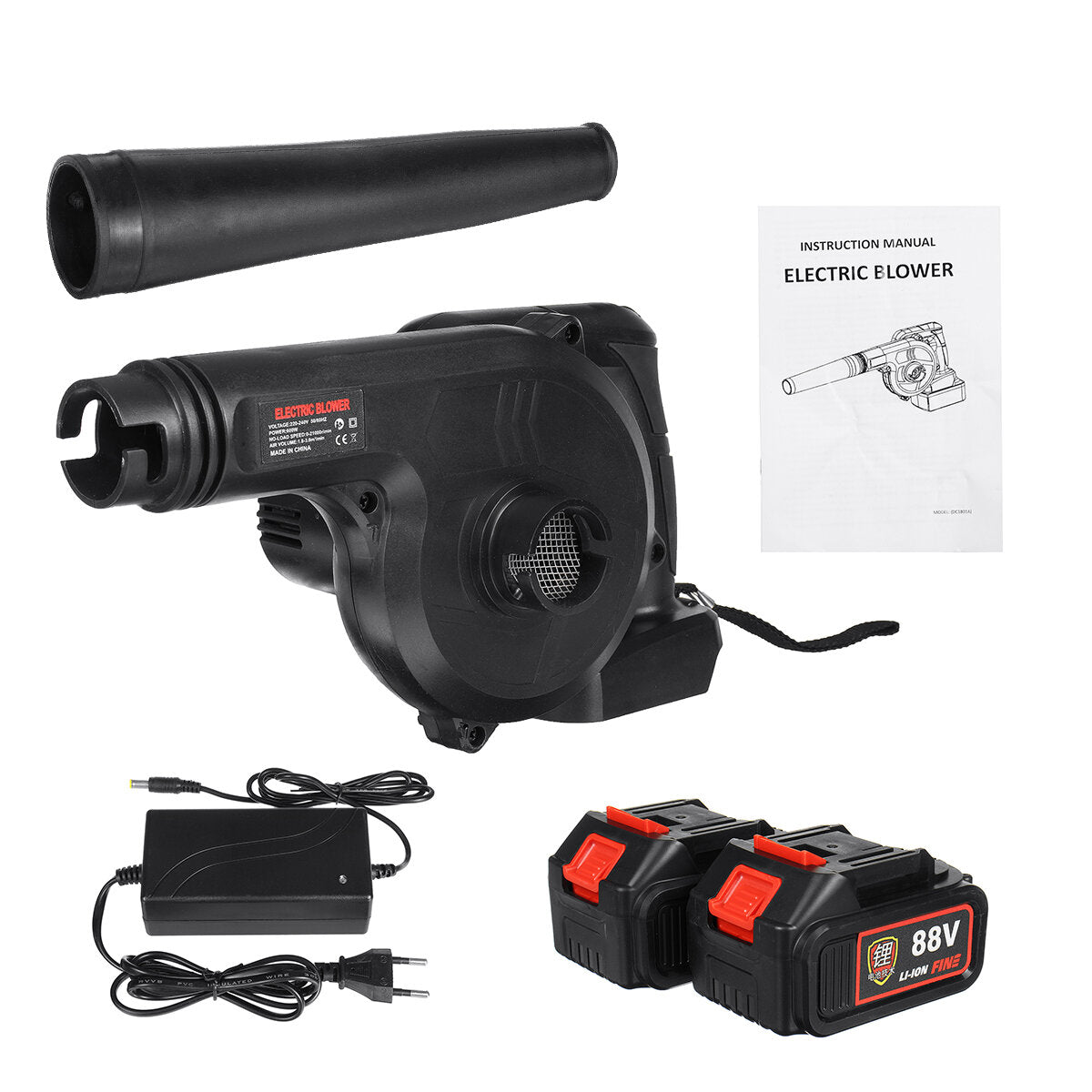 2 in 1 draadloze oplaadbare elektrische luchtblazer & stofzuiger stofzuiger 7 snelheden w/geen/1/2 batterij voor thuis auto computer