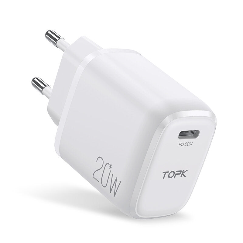 topk b110p usb-c pd 20w snellader voor aan de muur voor iphone 12 12 pro max voor samsung galaxy s10+ ulefone 10 5g