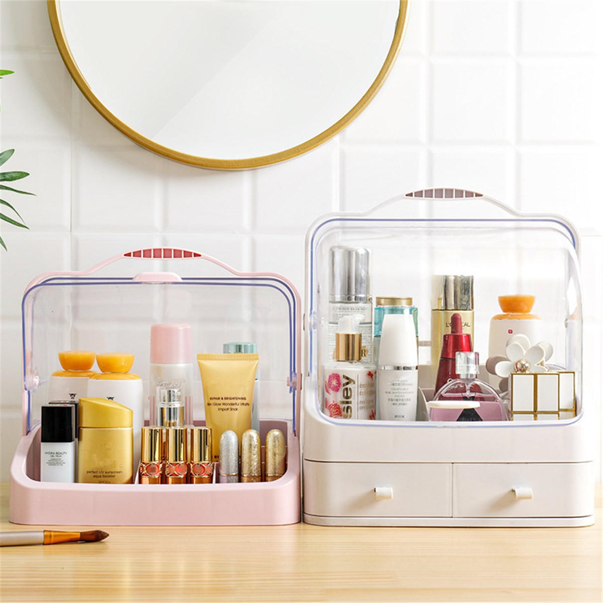 opbergdoos portable cosmetic grote capaciteit stofdichte plastic desktop drawer organizer