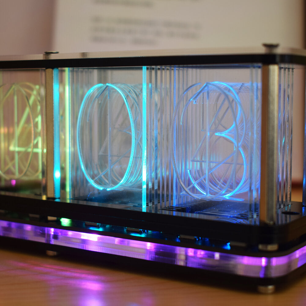 dhz imiteer glow clock kit full color rgb glow tube clock led music spectrum kit