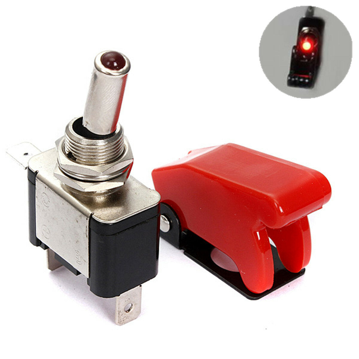 Spst Rocker Switch Led auto spst toggle rocker switch control led-indicatielampje 12v 20a aan ...