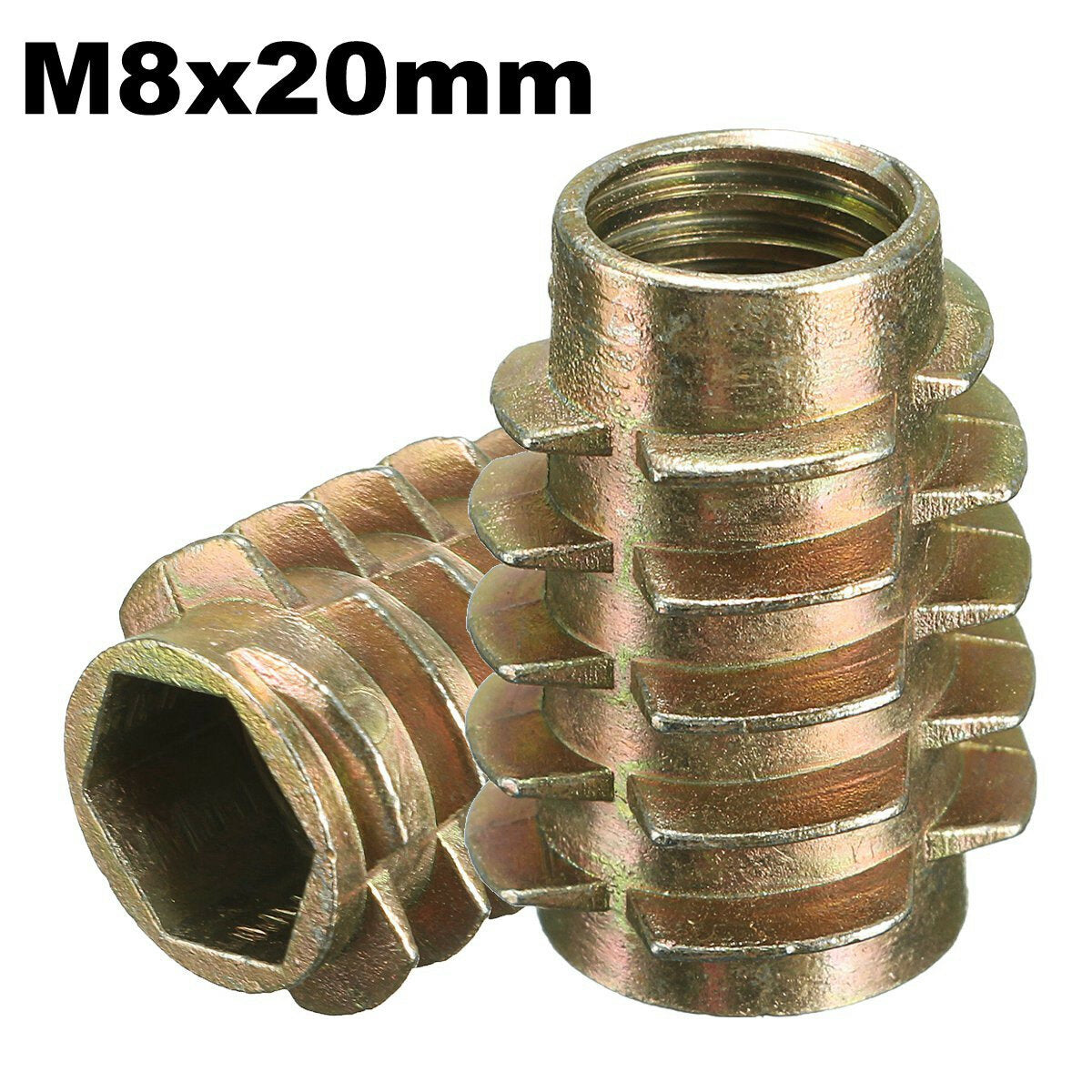 9 maat m4 m5 m6 m8 m10 hex drive schroef in schroefdraad insert voor hout type e