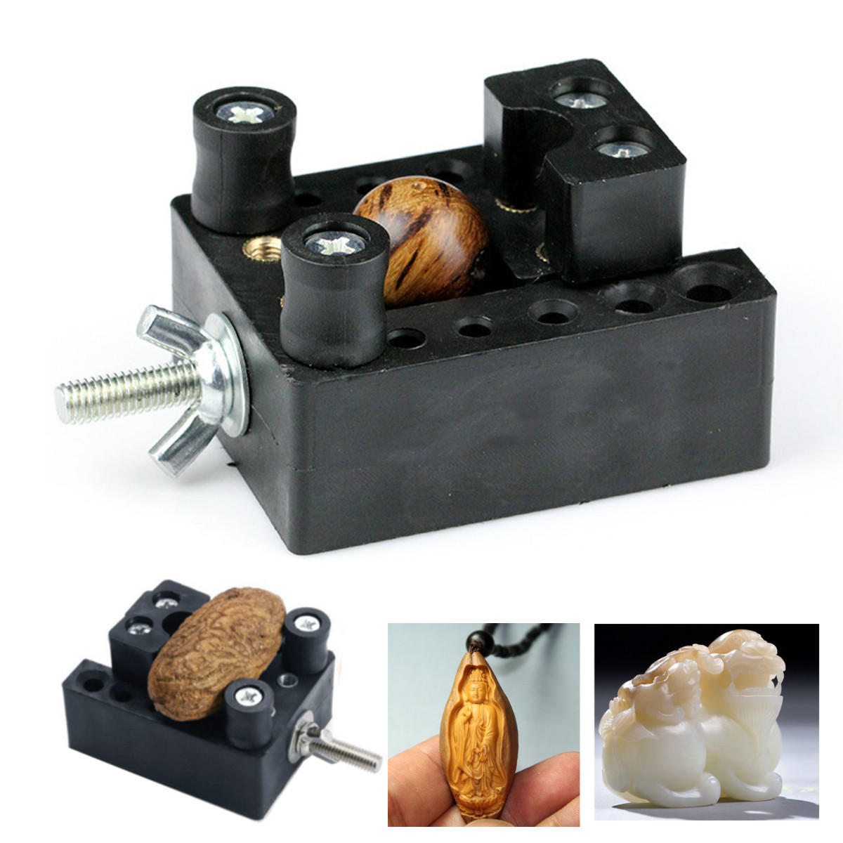 2 stuks mini handige carving clamp bench clip moer vaste tang olijf bodhi kralen grijper:
