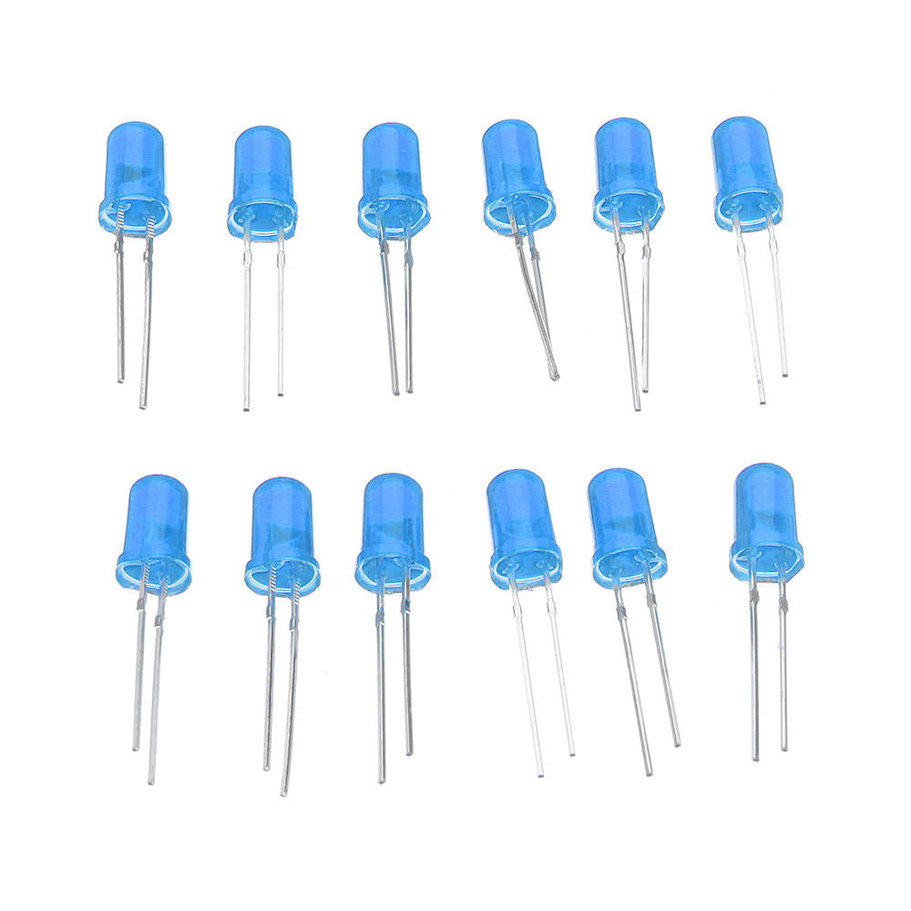 20 stuks dhz blauwe led ronde flash elektronische productiekit component solderen trainingspraktijkbord