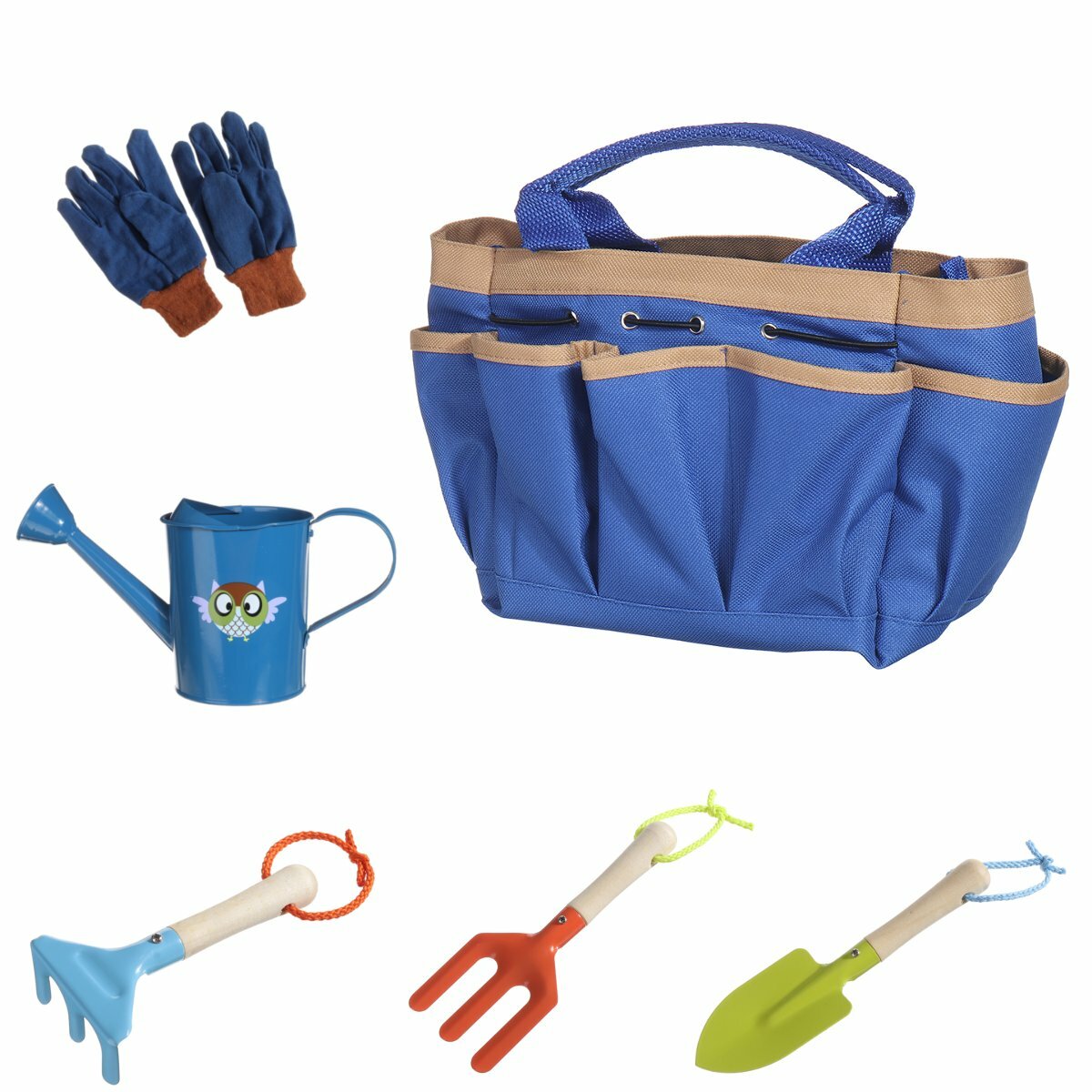 6 stuks kids tuingereedschap kinderen schop spade vork set draagtas tuin yard