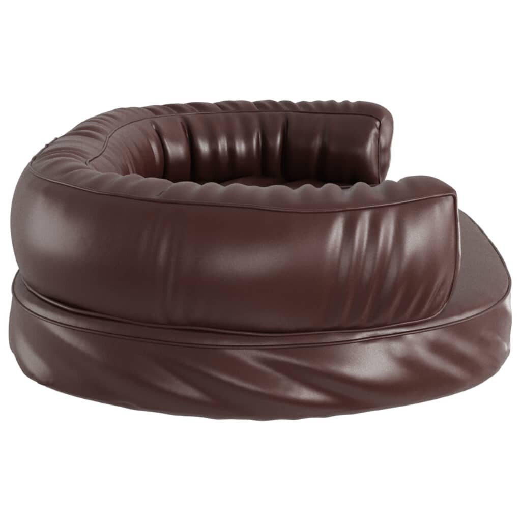 hondenmand met ergonomisch schuim 75x53 cm kunstleer bruin