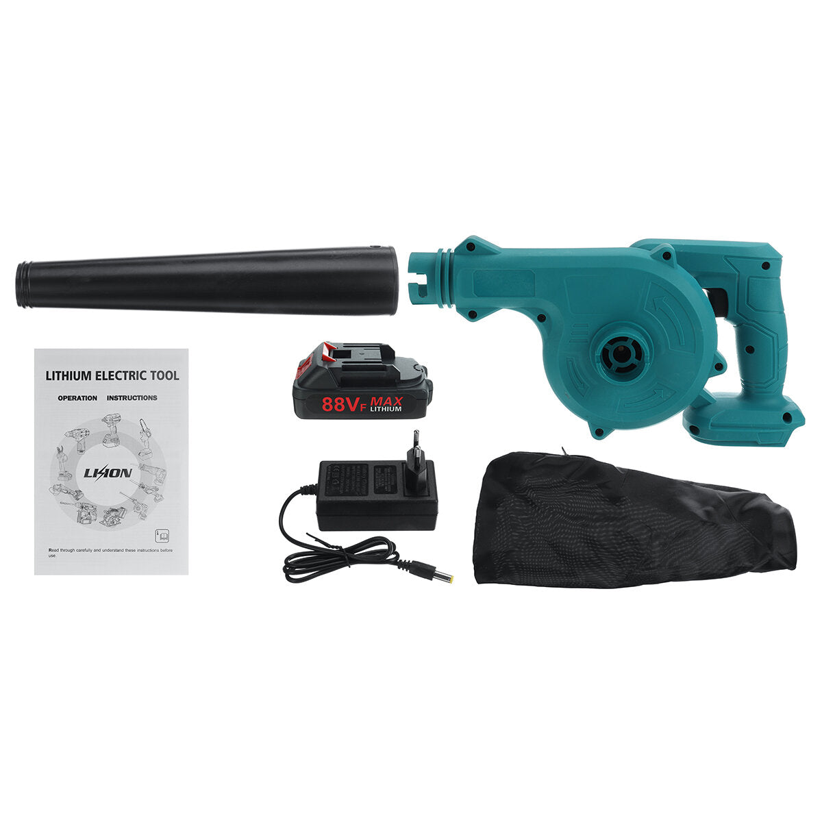 2 in 1 draadloze elektrische luchtblazer & zuig handheld blad computer stofafscheider cleaner stroom tool voor makiita 18v batterij