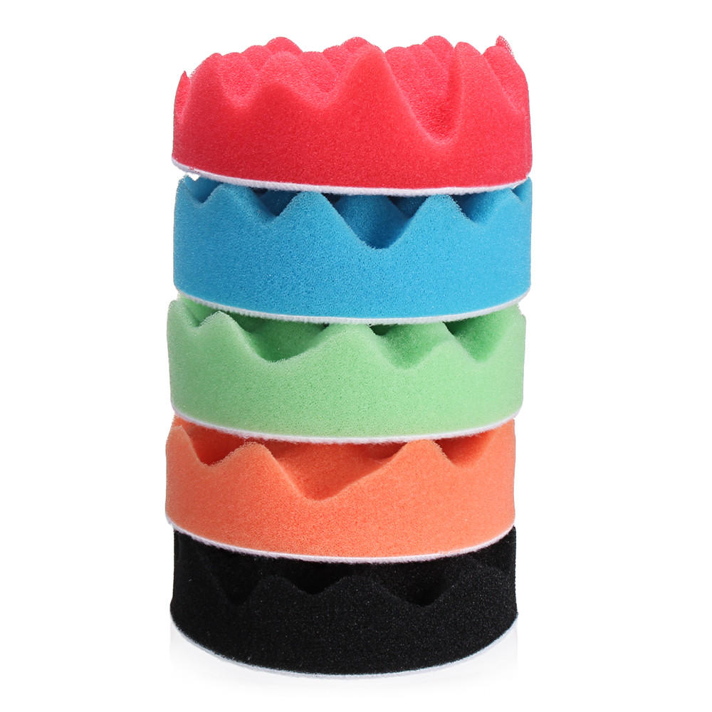 5 stuks 4 inch 5 inch spons schuim polijstpad waxen buffing matten polijstmachine kit:
