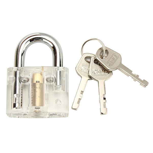 3-delige transparante cutaway binnenaanzicht van oefenhangslot slotenmaker oefentraining vaardigheidsset lock picks