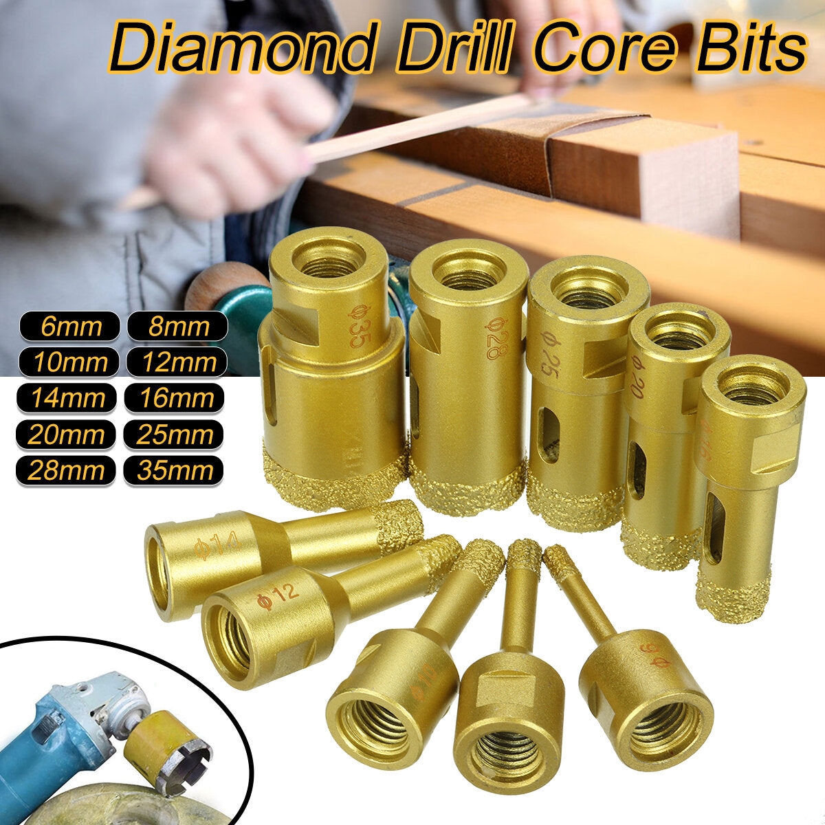 6mm-35mm m14 diamond hole saw boor glas keramische tegel marmer snijgereedschap