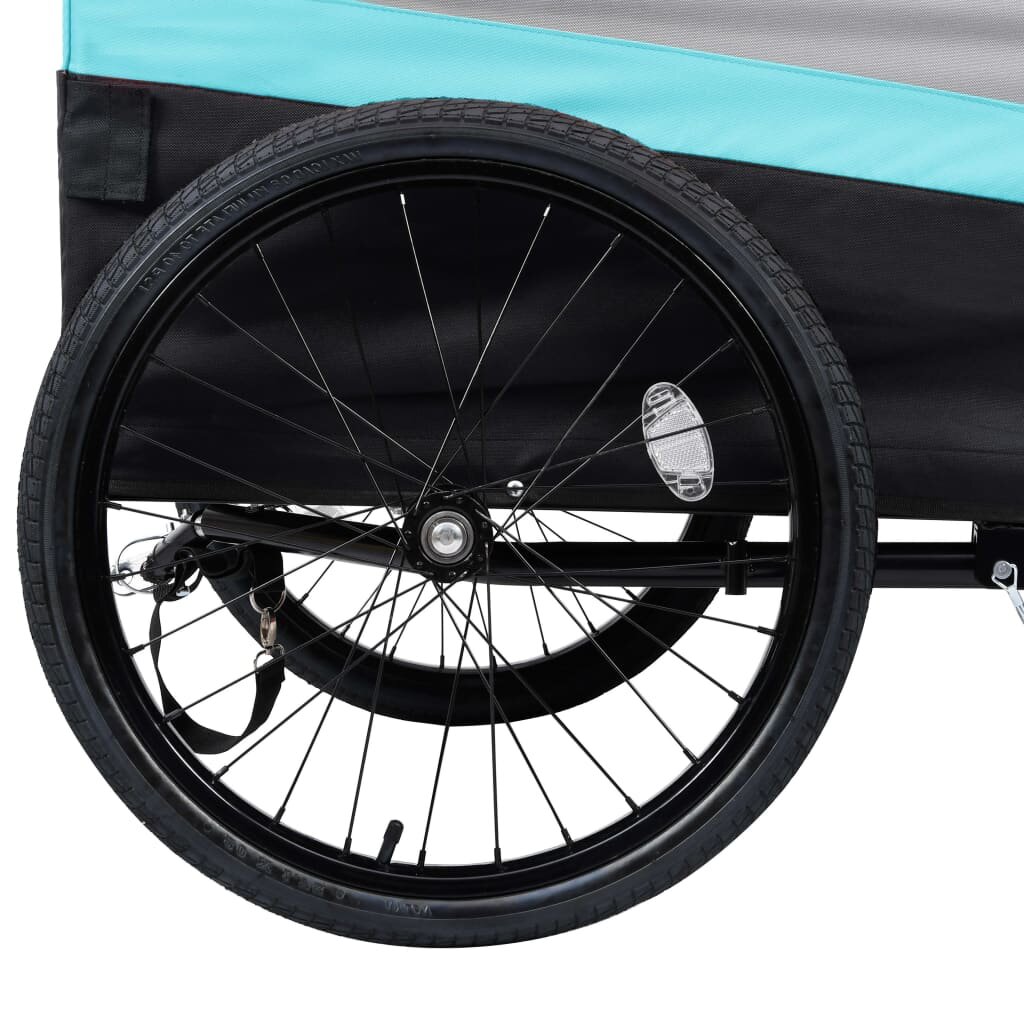 fietskar 2-in-1 aanhanger trolley xxl blauw grijs en zwart