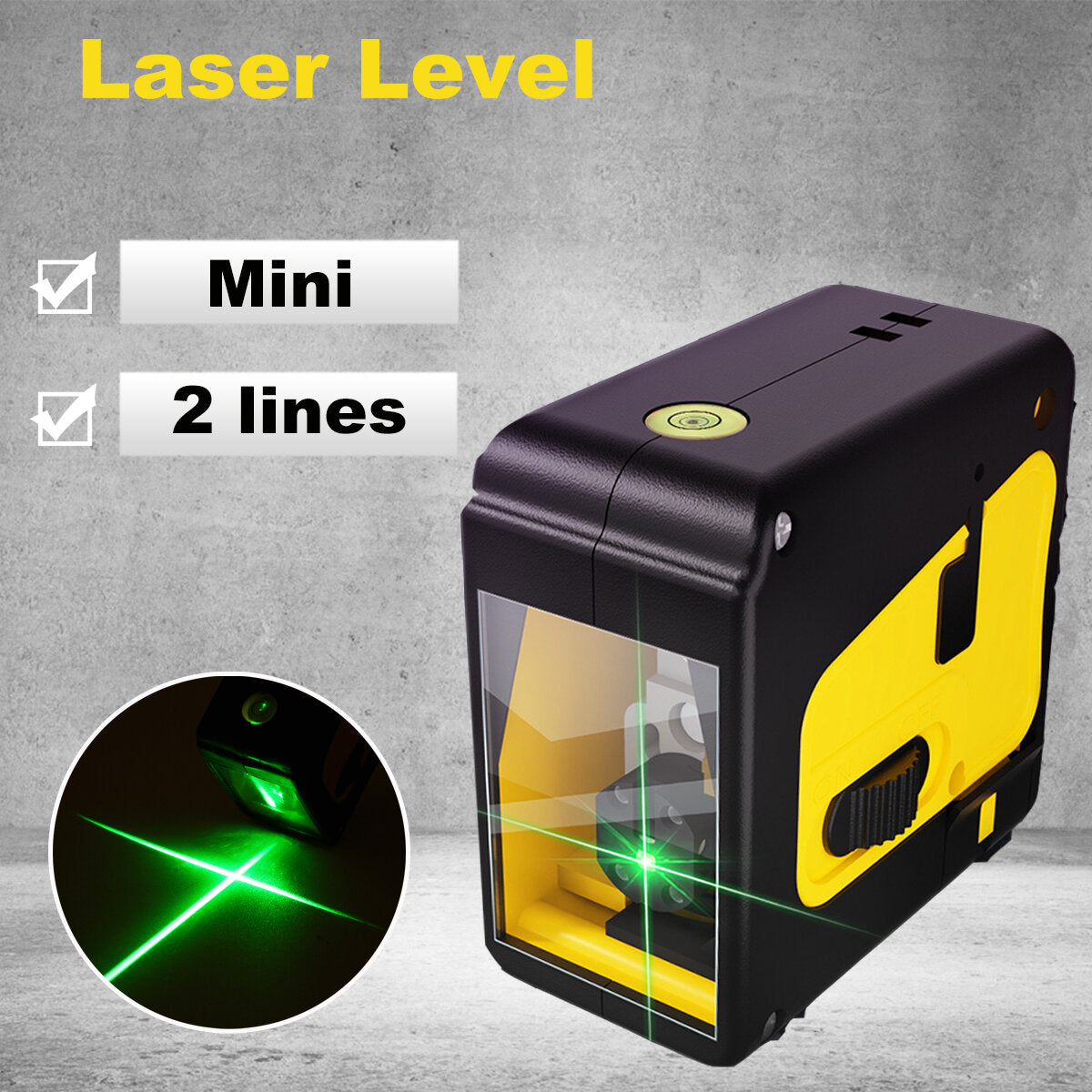 mini 2-lijns handig groen licht automatisch roterend laserniveau