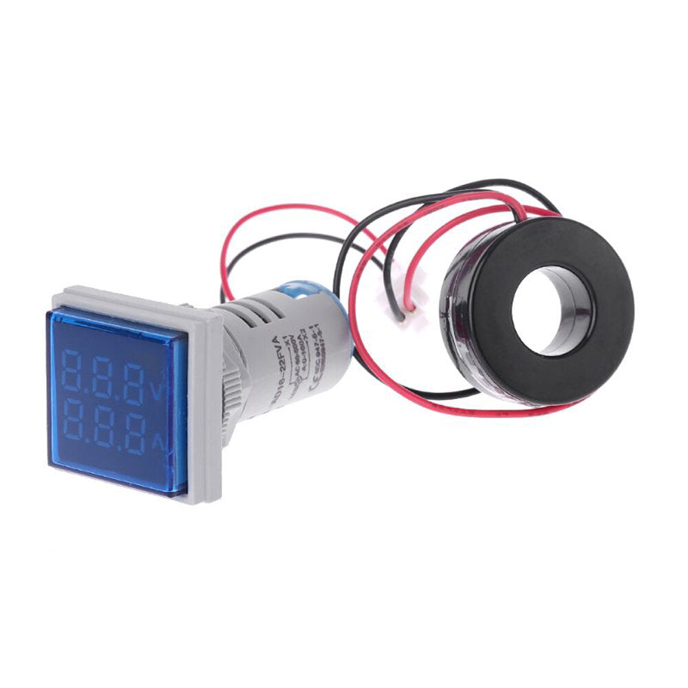 geekcreit ac 60-500v 0-100a d18 vierkante led digitale dual display voltmeter ampèremeter spanningsmeter stroommeter