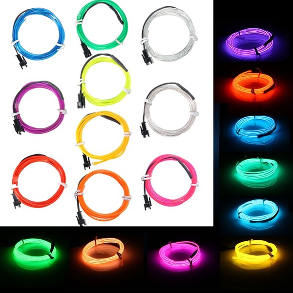 1m el led flexibel soft buisdraad neon glow car strip strip light kerst decor dc 12v