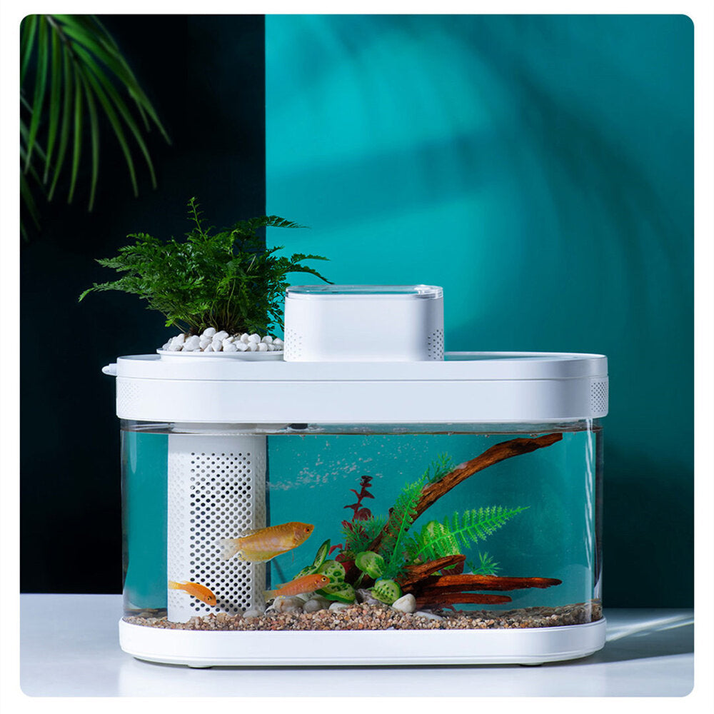 beschrijvende geometrie desgeo c180 9l aquarium pro smart feeder 7 kleuren led-licht zelfreinigend hoogrenderende filtratie mini-aquarium met mijia app-bediening dierbenodigdheden