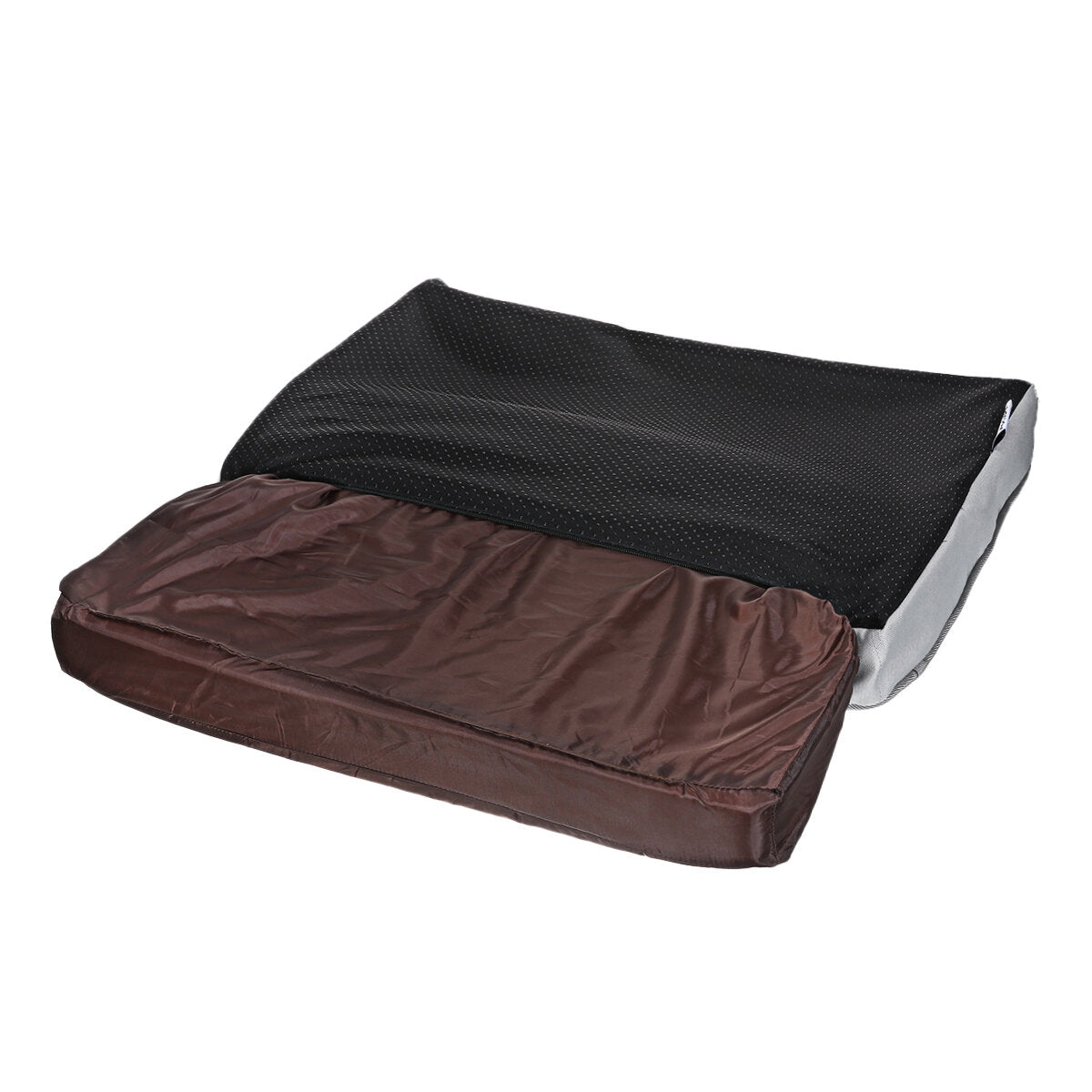 orthopedische hondenmat m 74 * 46 * 7.5 cm. afneembare hondenmand. wasbare antislip honden- en kattenmand. orthopedische hondenmat. grijze met schuim gevulde hondenspeelgoedmat
