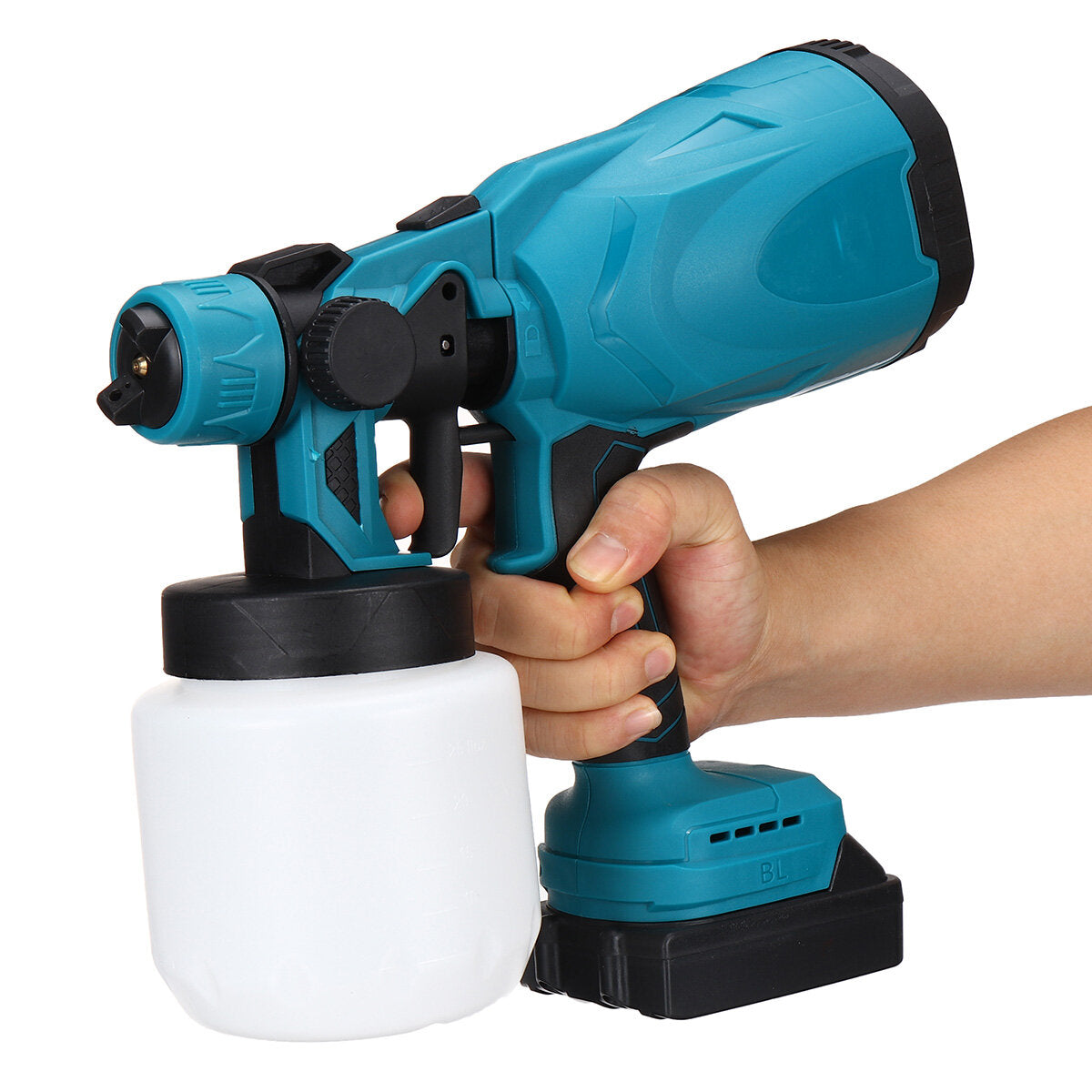 800ml rood/blauw zuigtype draadloze verfspuit elektrisch verf houtbewerking spuitpistool