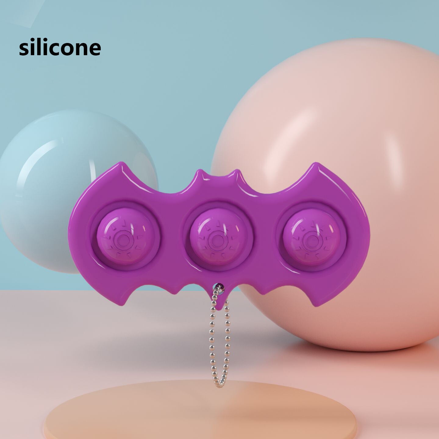 mini bat zintuiglijke fidget ontspanning stress anti-angst autisme hand edc gadget voor kinderen tiener volwassen push pop bubble sleutelhanger