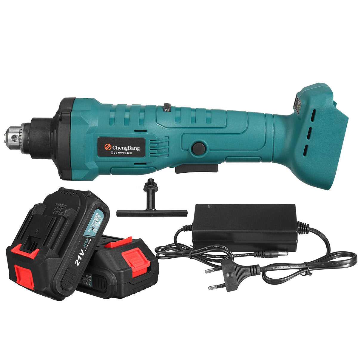 lithiumbatterij borstelloze puntmotor elektrische polijstmachine eu/us/au-stekker met 1 batterij of 2 batterijen