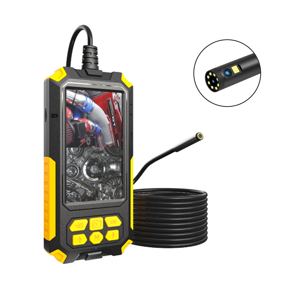 p50 5.5/8mm dual-lens 1080p hd 4.5 inch ips scherm industriële borescope ip68 waterdichte borescope met 9 led-verlichting