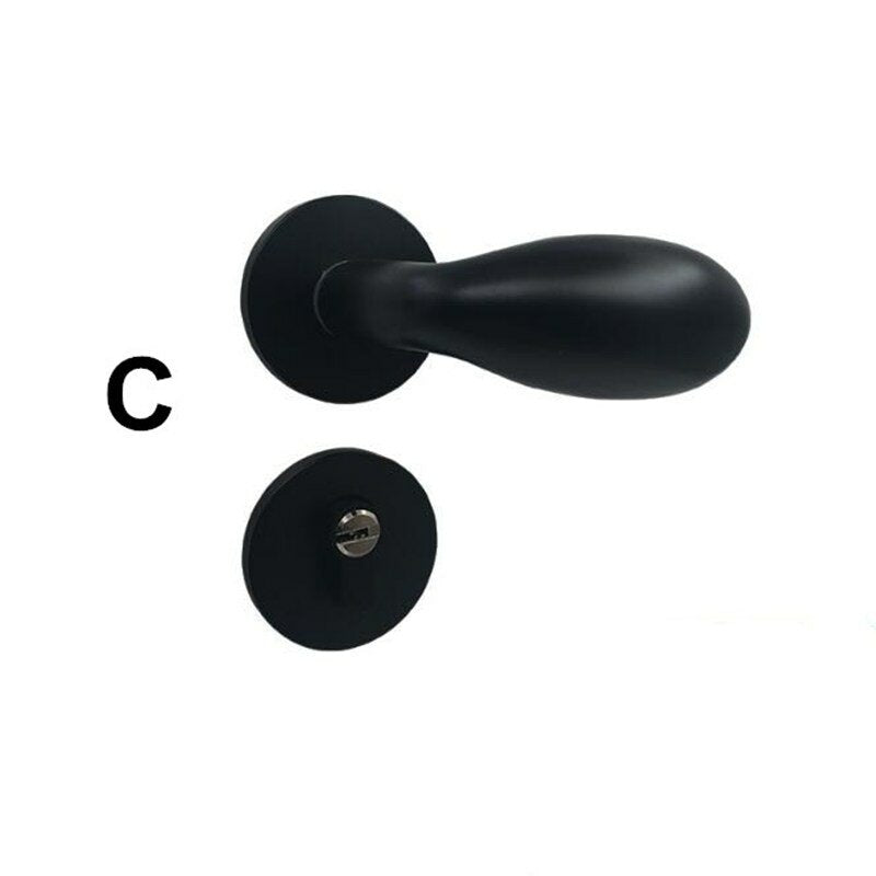 matzwart aluminium deurslot mechanische binnendeurhendel cilinderslot hendel klink home security mute locker met sleutels nieuwe woonaccessoires