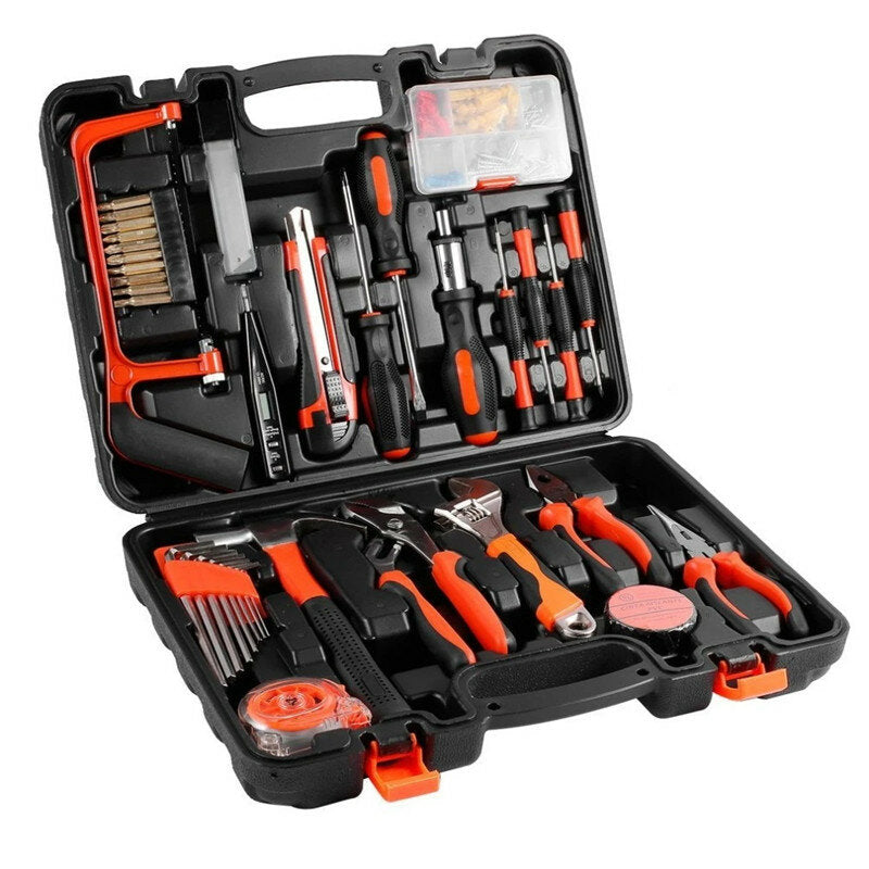 9/25/82/100 stuks huishoudelijke reparatieset set hammer liniaal handgereedschapsset met plastic gereedschapskist