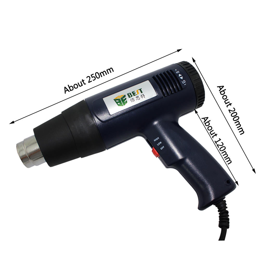 bst-8016 110 v/220 v 1600 w hete lucht g-un rework station handheld lcd-scherm elektronische warmte g-un voor smt smd rework reparatie