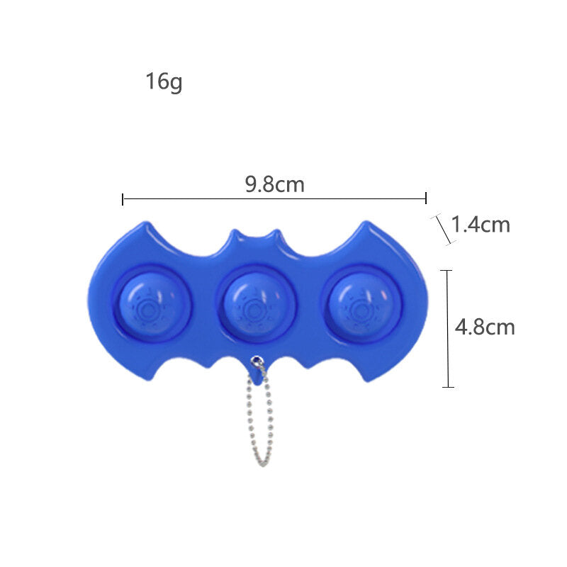 mini bat zintuiglijke fidget ontspanning stress anti-angst autisme hand edc gadget voor kinderen tiener volwassen push pop bubble sleutelhanger
