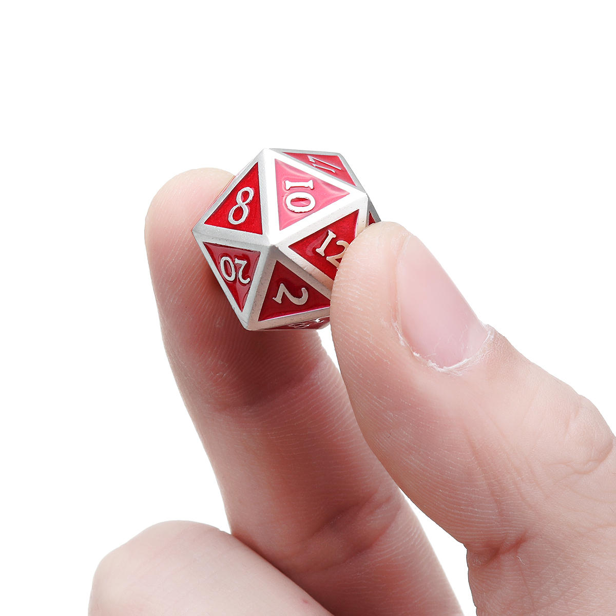 rode antieke kleur solide metalen polyhedral dobbelstenen rollenspel rpg gadget 7 dobbelstenen set met tas