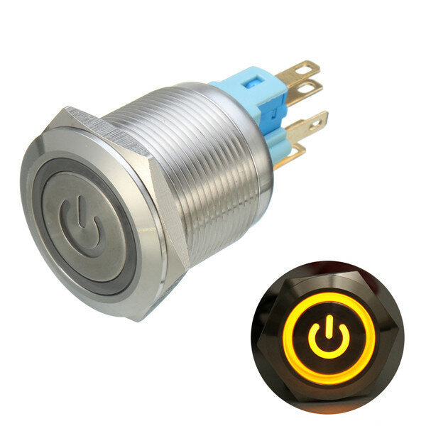 6-pins 22 mm 12v led-lichtmetalen drukknopvergrendelingsschakelaar