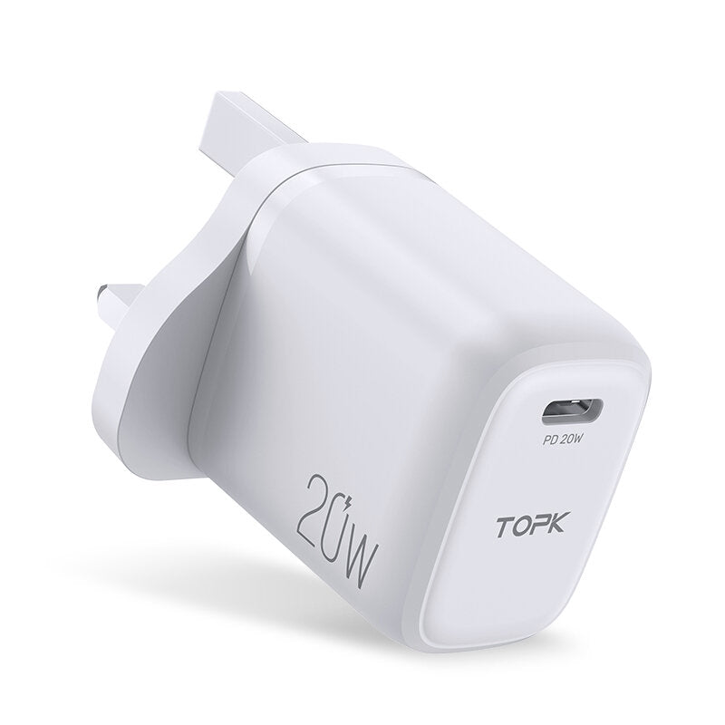 topk b110p usb-c pd 20w snellader voor aan de muur voor iphone 12 12 pro max voor samsung galaxy s10+ ulefone 10 5g