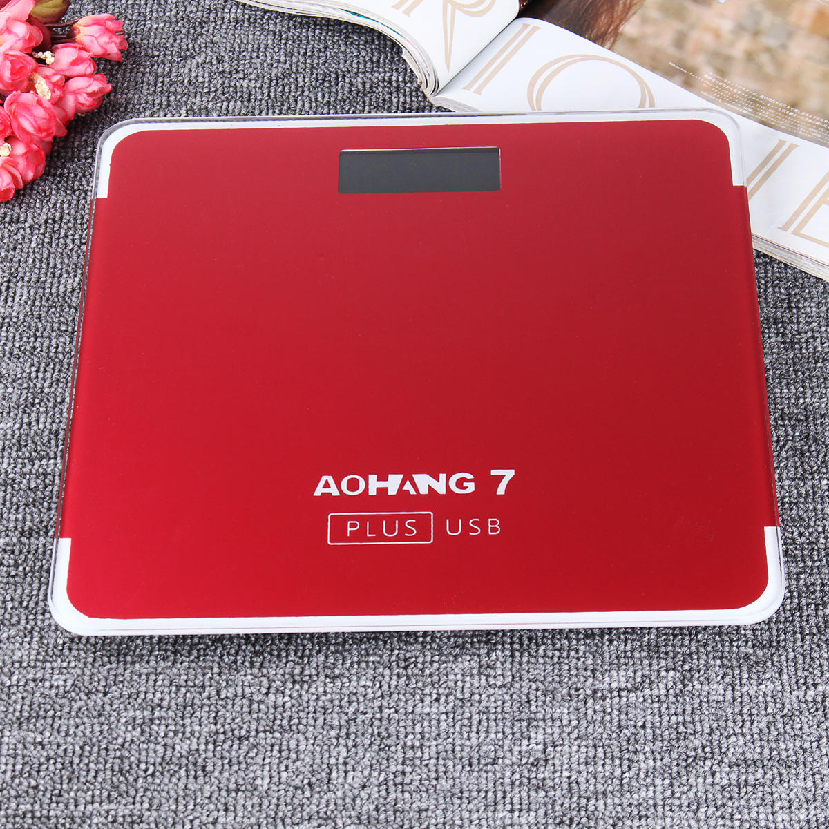 aohang 7 plus usb-versie 180kg lcd elektronisch digitaal gehard glas weegschaal
