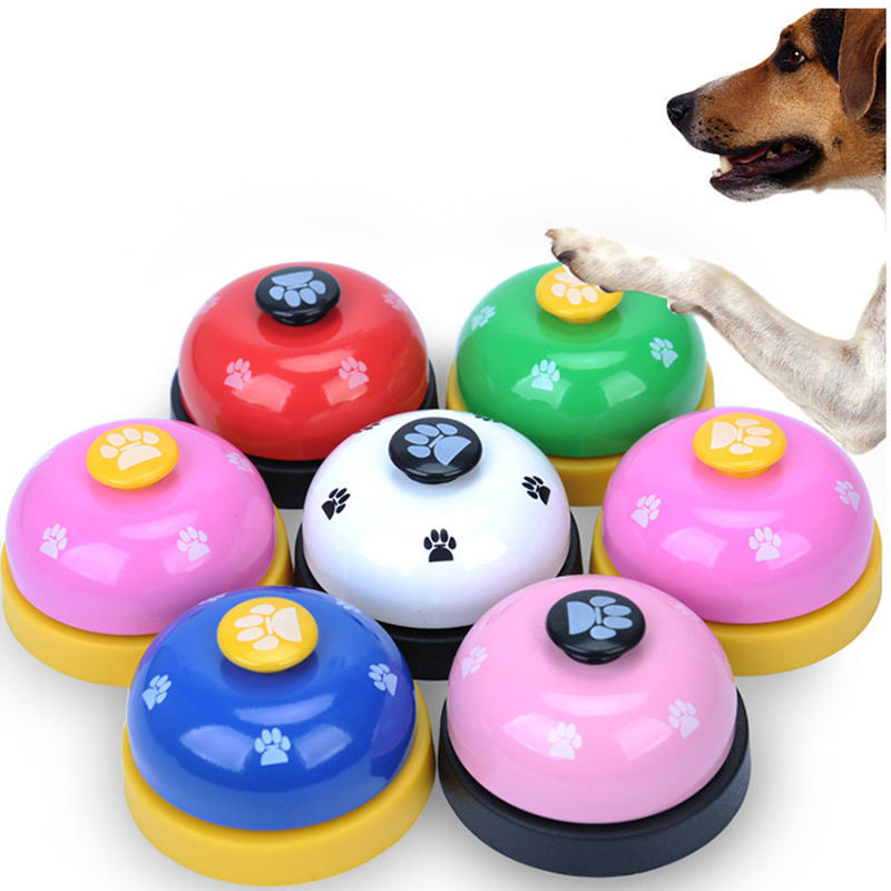 huisdier druk jingle hond kat trainer huisdier intelligentie speelgoed voetafdrukken druk klokken hond pootafdrukken ringer