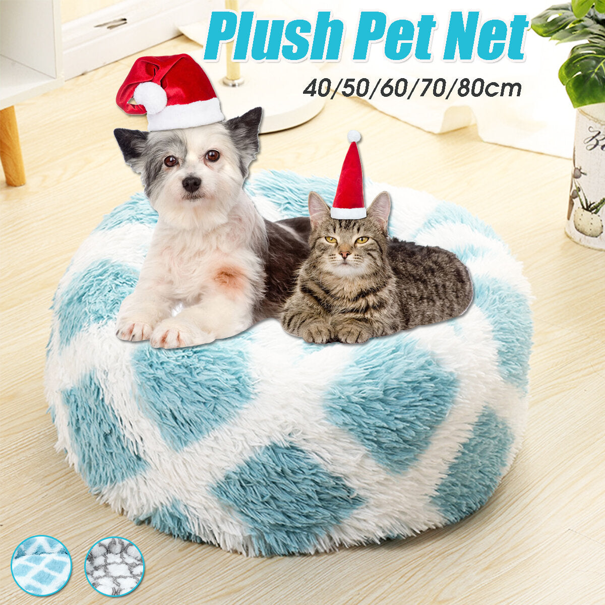 hond pet kat kalmerende bed bedden grote mat comfy puppy wasbaar pluizig kussen pluche