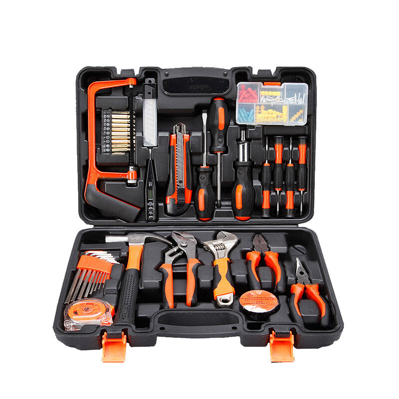 9/25/82/100 stuks huishoudelijke reparatieset set hammer liniaal handgereedschapsset met plastic gereedschapskist