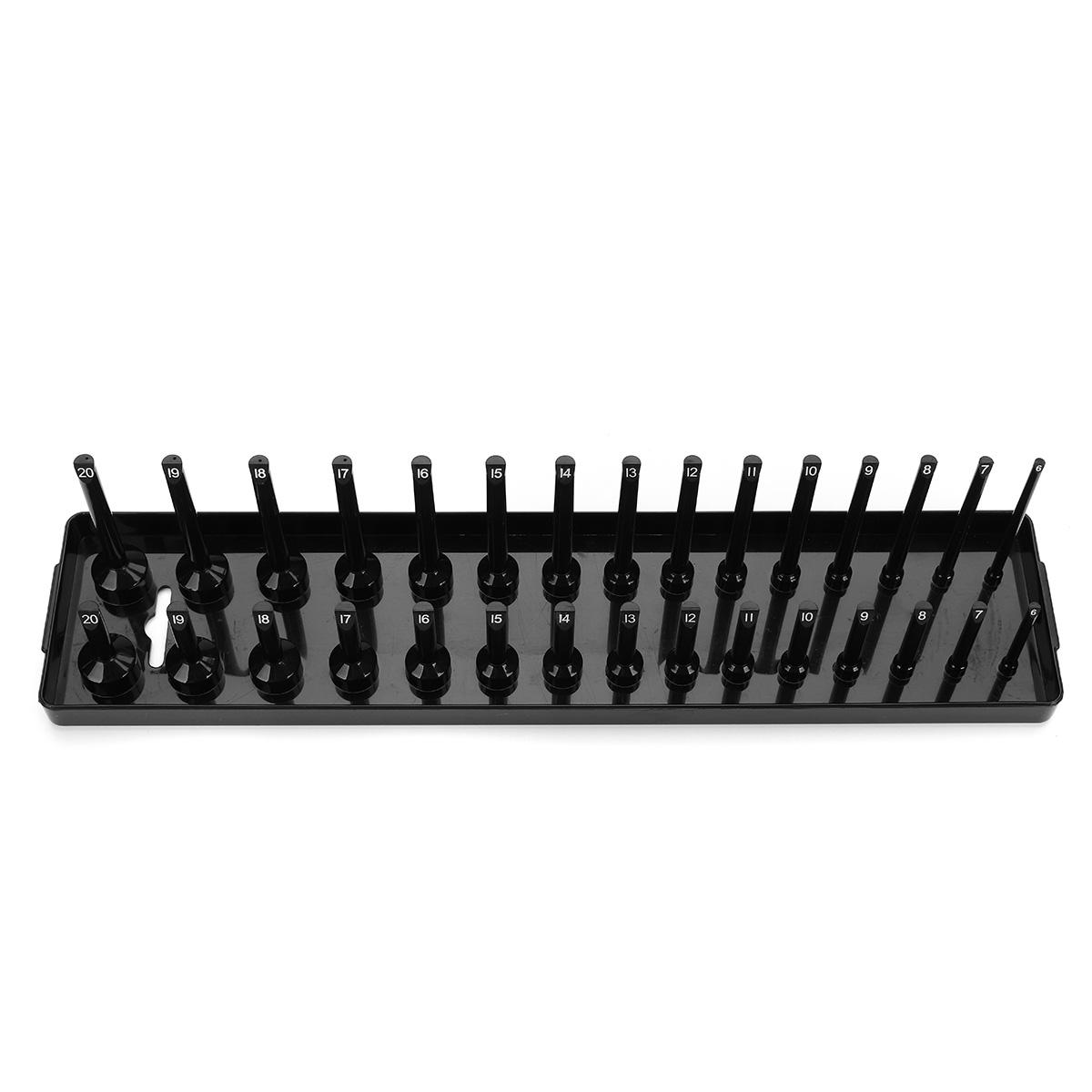 30 slot 3/8 inch metric socket rack opslag rail lade houder plank organizer machines onderdelen