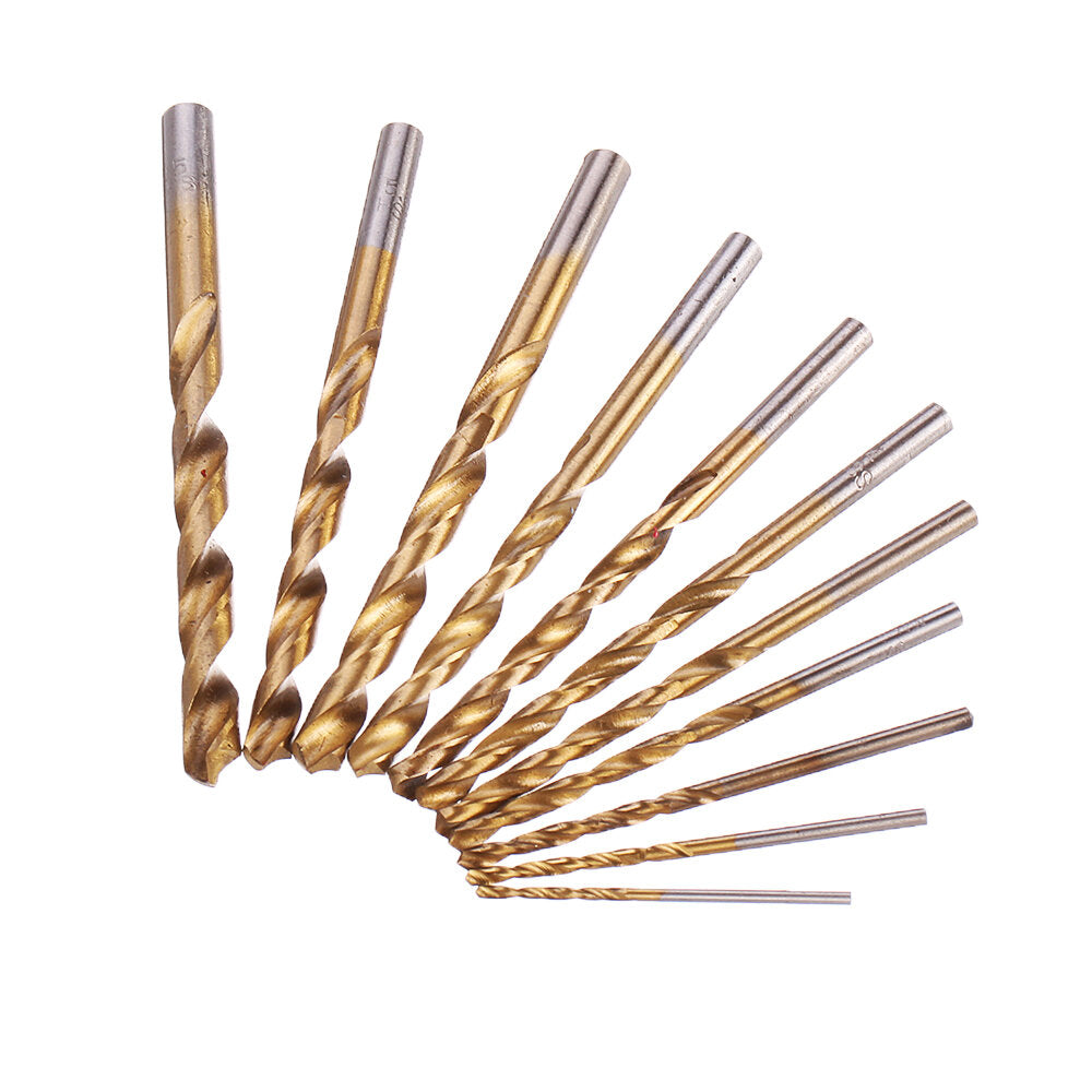 13/19/25 stuks hss-spiraalboorset 1-10 mm titanium gecoate boor voor boren in houtmetaal