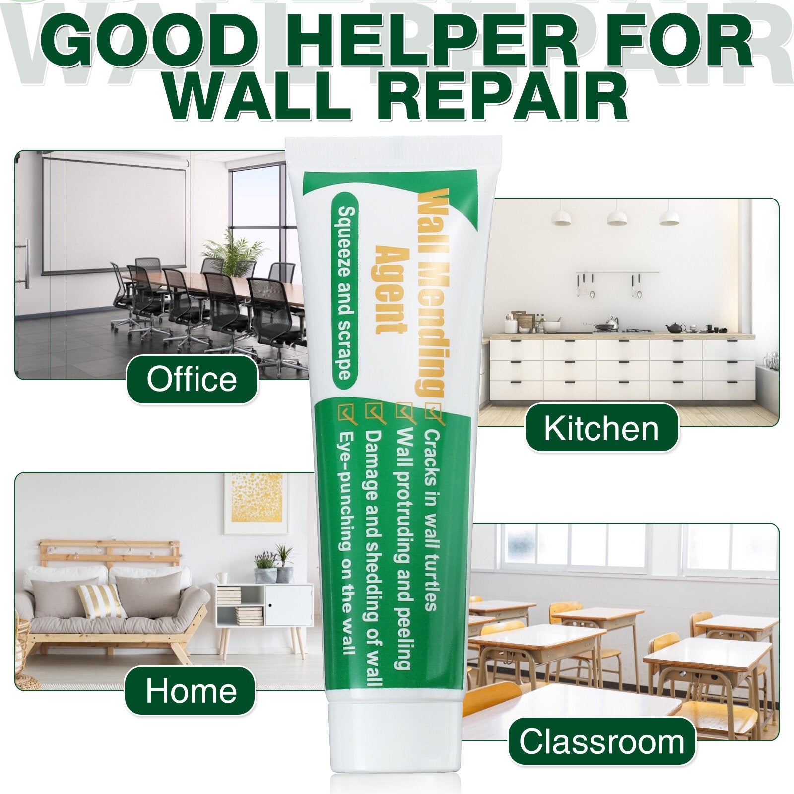 gochange muur reparatie tools 3 sets muurverf + kop + schraper + vierkante schuurpapier handige metselaar home improvement tools