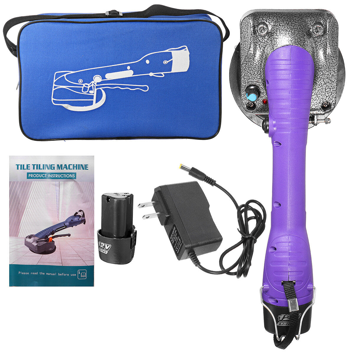 1000w 12v tegels tegelmachine portable verstelbare tegel vibrator zuignap machine w/1/2 batterij voor wandtegels kleine vloertegels