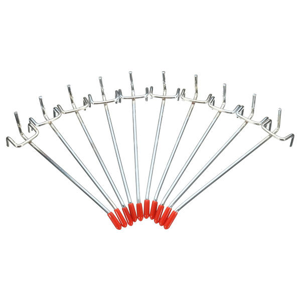 10 stuks rvs muurschermhaken voor coat shop slatwall panel 10 × 150mm