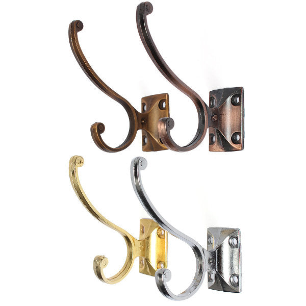 retro zinklegering mount hooks handdoekklerenhoed mantelhanger voor deurwand