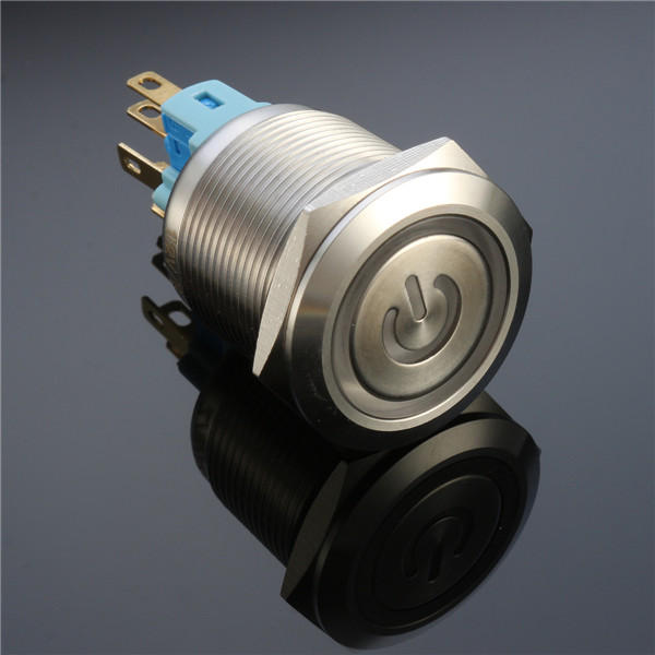 6-pins 22 mm 12v led-lichtmetalen drukknopvergrendelingsschakelaar