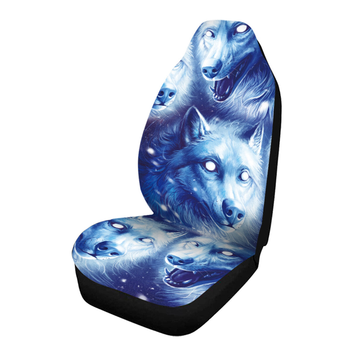 1/7 stuks universele autostoel cover wolf blauw & wit ontwerp voorstoel volledige beschermen
