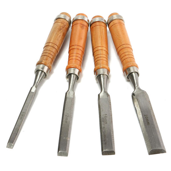 4 stuks 8/12/16 / 20mm houtwerk carving beitel gereedschap set voor houtwerk timmerman